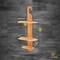 JumblWare Bamboo Shower Caddy, 11.7 x 26.8" Hanging 3-Tier Suction Cup Shower Organizer